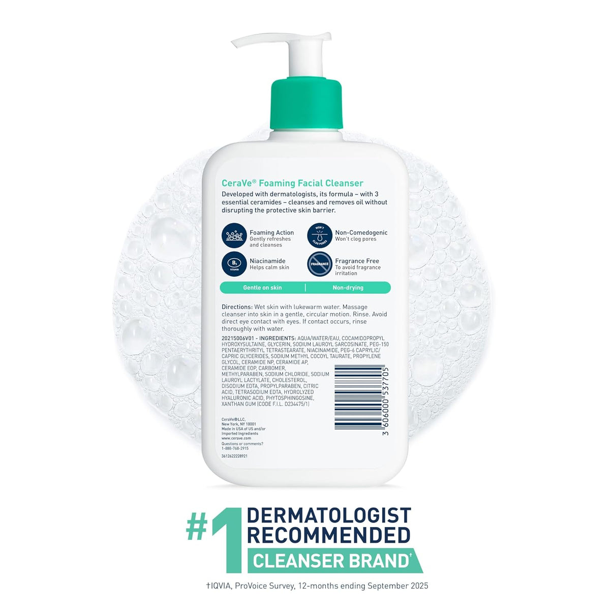 Foaming Facial Cleanser, Gentle Cleanser for Oily Skin, 19Oz